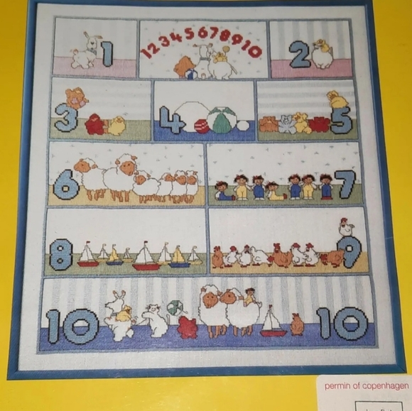 Permin of Copenhagen Count to Ten 151328 Sampler Cross Stitch Pattern - Picture 1 of 4